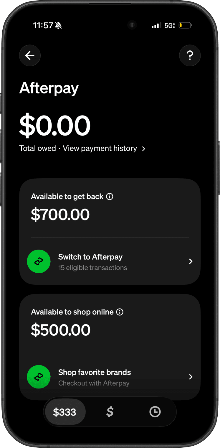 Cash App — Afterpay · iOS