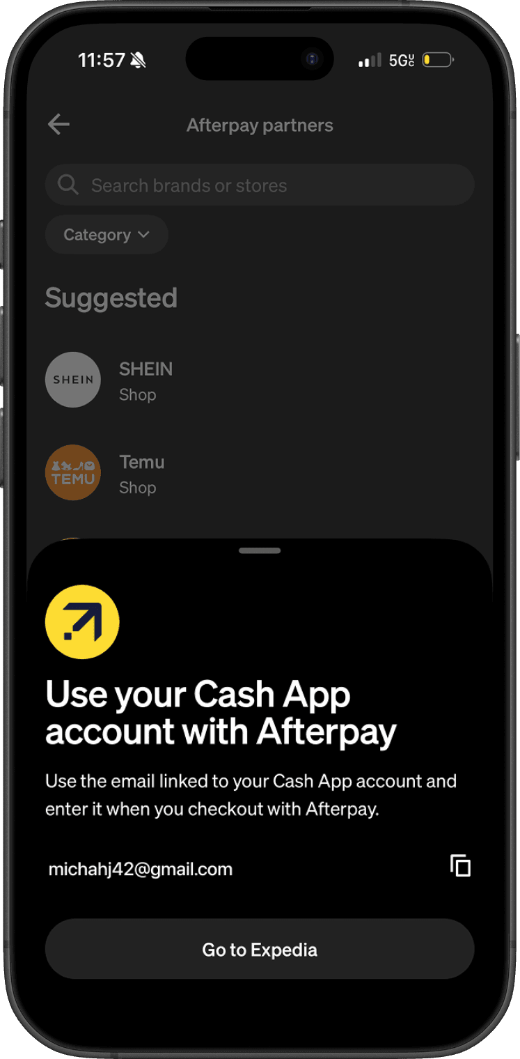 Cash App — Afterpay Checkout · iOS