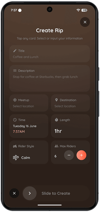 Tribes — Create Rip · Android