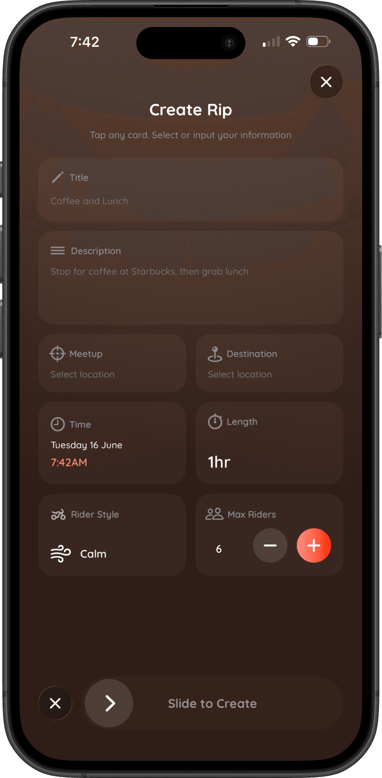Tribes — Create Rip · iOS