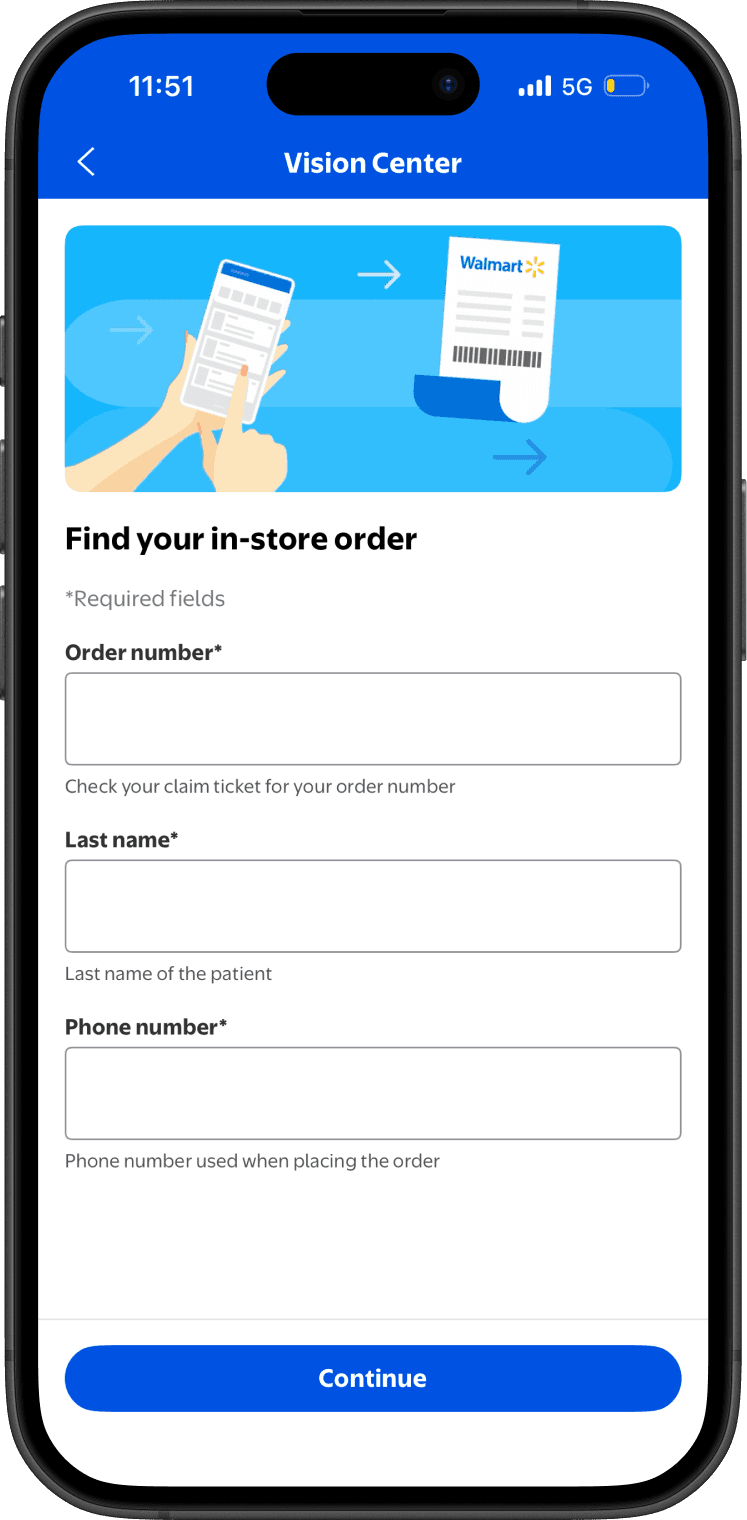 Walmart — In-Store Order Lookup · iOS